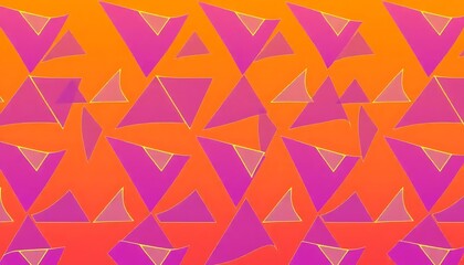 Abstract Orange Background With Pink Triangles