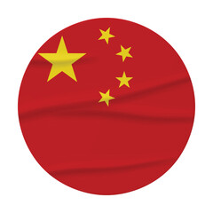 China Flag Stickers. Glue-on, wrinkled stickers or labels