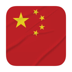 China Flag Stickers. Glue-on, wrinkled stickers or labels