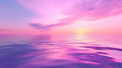 Pink sunset reflecting on calm ocean water