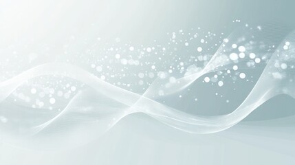 Abstract gray waves, glowing particles, soft background, website design