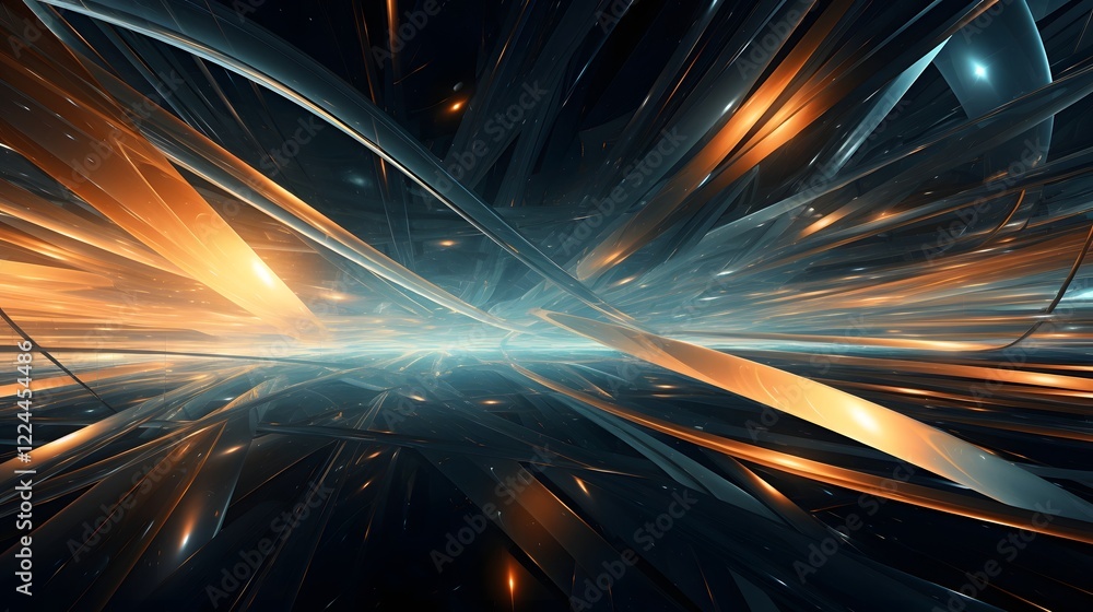 Aufkleber mesmerizing futuristic digital art composition featuring a dynamic arrangement of vibrant geometric 