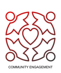 Product presentation icon with red gradient lines that show assertiveness and courage