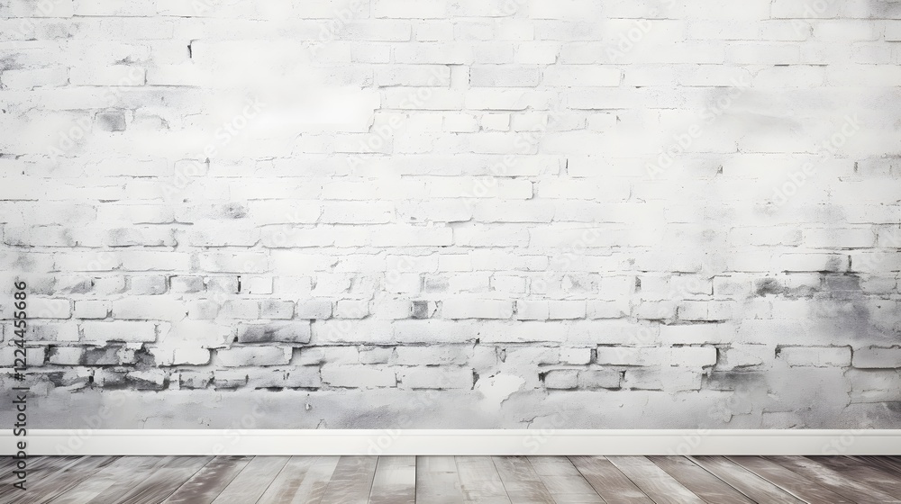 Poster minimalist whitewashed brick wall background in neutral clean 16 9 aspect for graphic design web lay