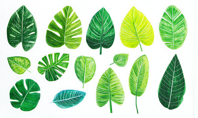 Flowers and leaves in pictures illustrator2D