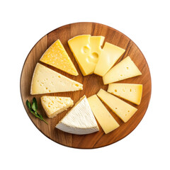 Artistic cheese platter with various cheese types and textures