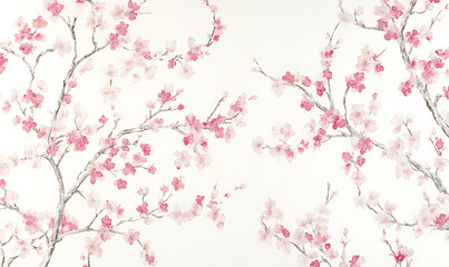 Fototapeta premium Flowers and leaves in pictures illustrator2D