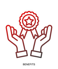 Obraz premium Product presentation icon with red gradient lines that show assertiveness and courage