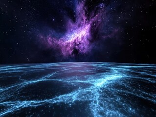 Obraz premium Stunning Cosmic Landscape with Bright Colors and Galactic Wonders