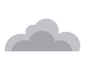 Fototapeta premium Grey cloud image in a simple and clean flat style. Ideal for weather forecasts, climate apps, environmental studies, childrens education, and websites. Represents cloudiness and overcast skies. Matte
