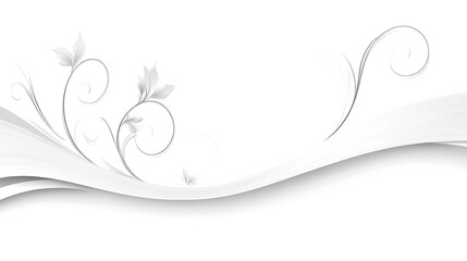Elegant White Floral Design With Wave Background