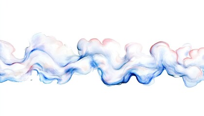 Abstract fluid wave design in soft pastel colors flowing across a white background, ideal for artistic projects