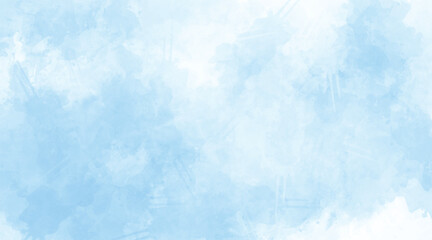 Pastel blue paper texture pattern background with space, Hand painted blue watercolor background.
