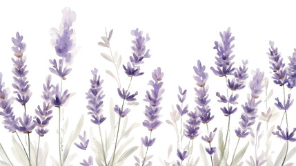 Naklejka premium [Transparent Background PNG]Lavender Watercolor Floral Illustration