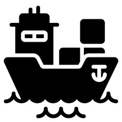Ship Icon in Line Style Suitable for Web, Apps, Presentation, or Printable Meanings