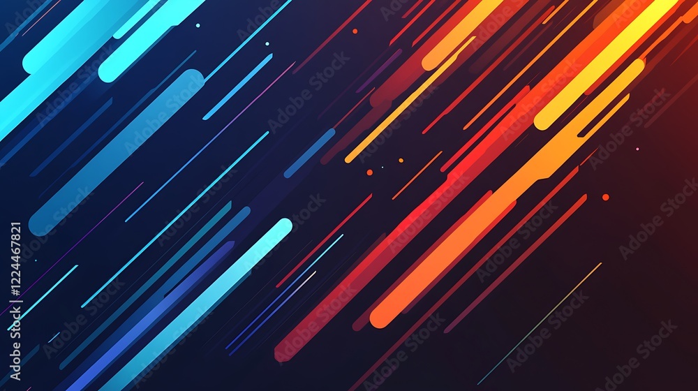Poster Abstract Diagonal Lines Colorful Background Design