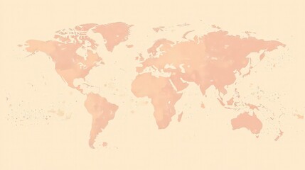 Fototapeta premium Paper with a world map. World map on a pastel background.
