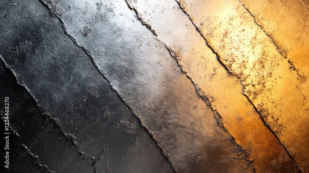 Poster abstract metallic background with a textured surface in silver and bronze gradients