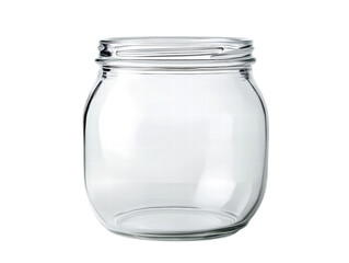 Isolated Empty Round Glass Jar