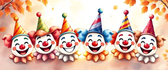 Happy Birthday Greeting Card Design with Cute Smiley Emoji, Party Hat, and Gift Elements for Invitation with white background