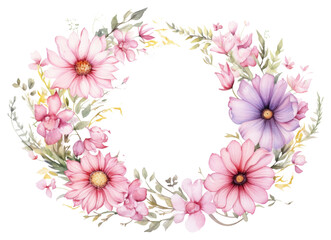 Obraz premium PNG Spring flower wreath pattern plant inflorescence.