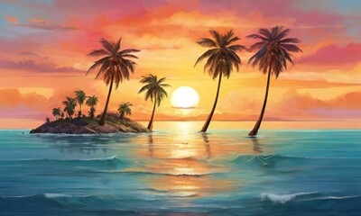 sunset on the beach