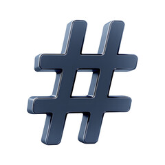 Fototapeta premium Hashtag 3D icon isolated on transparent background perfect for social media and trending designs 