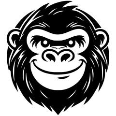 Silhouette portrait of a cheerful gorilla © Breck