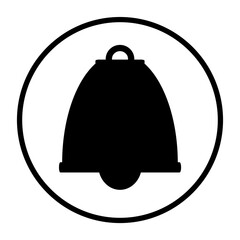 Klingel Icon in schwarzem Kreis - Glocke Symbol