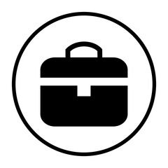 Job Icon in schwarzem Kreis - Aktentasche Symbol