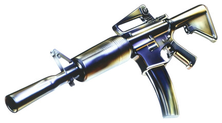PNG 3d rifle shape icon firearm weapon gun.