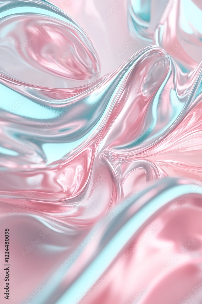 Poster vein-like metallic forms glow softly with pink and teal accents, creating a surreal and organic feel