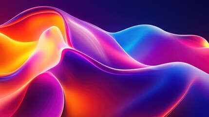 Vibrant Abstract Waves of Color: A Digital Masterpiece