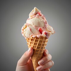 Hand holding an ice cream cone