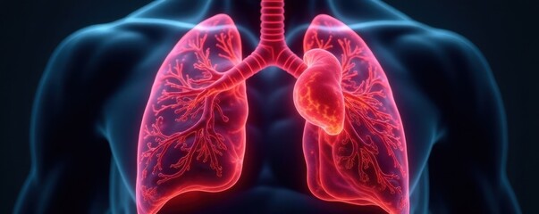 Close-up of damaged lungs, cancerous tissue, dark color , patient, deterioration