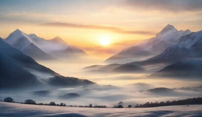 sunset in the mountains