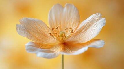 Delicate pale orange flower, soft background.