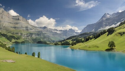 Fototapeta premium alpine lake in the mountains