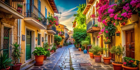 Charming Tilt-Shift Photo of Nafplio's Old Town, Greece - Picturesque Streets and Historic Architecture