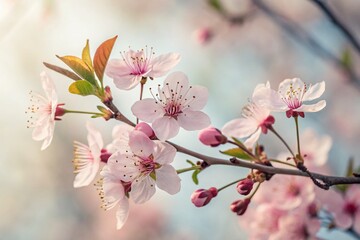 Obraz premium Charming Watercolor Flower Tilt-Shift: Feminine Wall Art & Greeting Cards