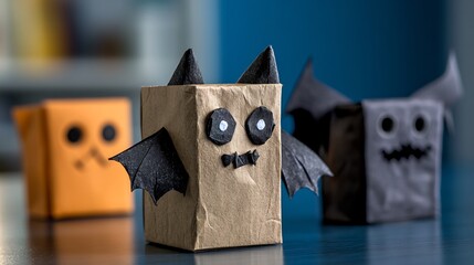 Adorable Halloween Crafts: Paper Bat and Ghost Box Decorations