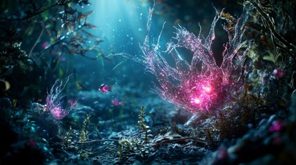 Fototapeta premium Exploring an underwater biome a stunning display of bioengineering in nature ocean digital art aesthetic immersive experience