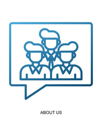 Product presentation icon of blue gradient line which shows softness and stability.