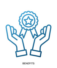 Product presentation icon of blue gradient line which shows softness and stability.