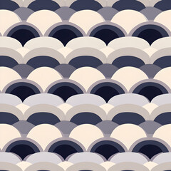 Obraz premium A repeating pattern of overlapping semi-circles in soft colors.