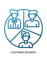 Product presentation icon of blue gradient line which shows softness and stability.