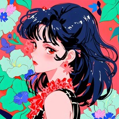 women smilling, 笑っている女性 , アニメの笑顔のイラスト、笑顔のアニメの女の子、かわいいアニメの女の子, Anime girl smilling, AI generative, Ai anime girl illustrations