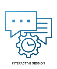 Product presentation icon of blue gradient line which shows softness and stability.