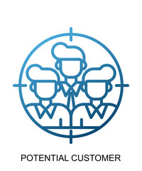 Product presentation icon of blue gradient line which shows softness and stability.