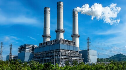 Community celebrates clean energy plant opening local city event industrial area wide-angle view sustainability initiative